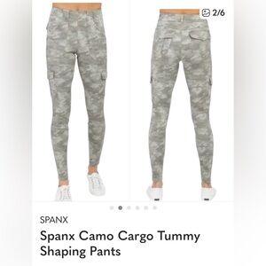 Spanx Camo Cargo Tummy Control Pants High Rise Shaping Leggings Gorpcore, M